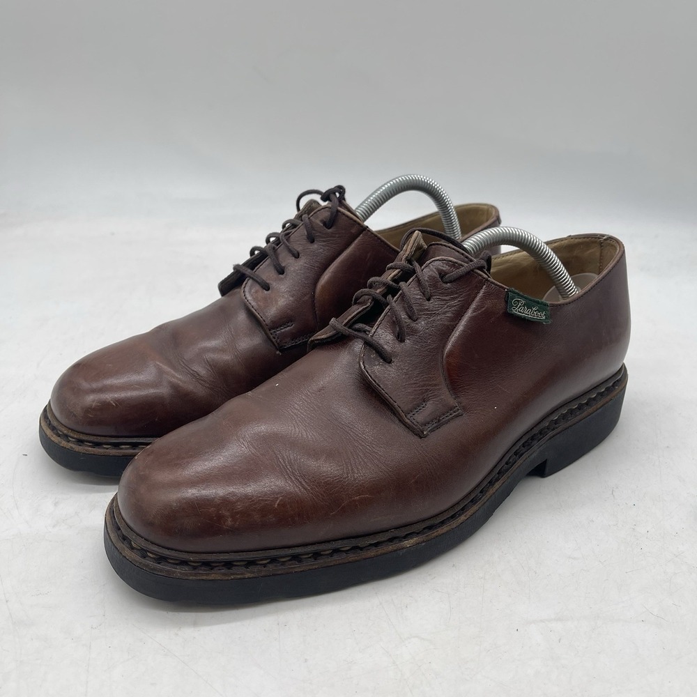 Paraboot Shoes Mens 10.5 Model Avigñon Made In France Brown Leather Dress